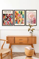 Paul Klee Üçlü Ahşap Çerçeveli Tablo 30 x 40