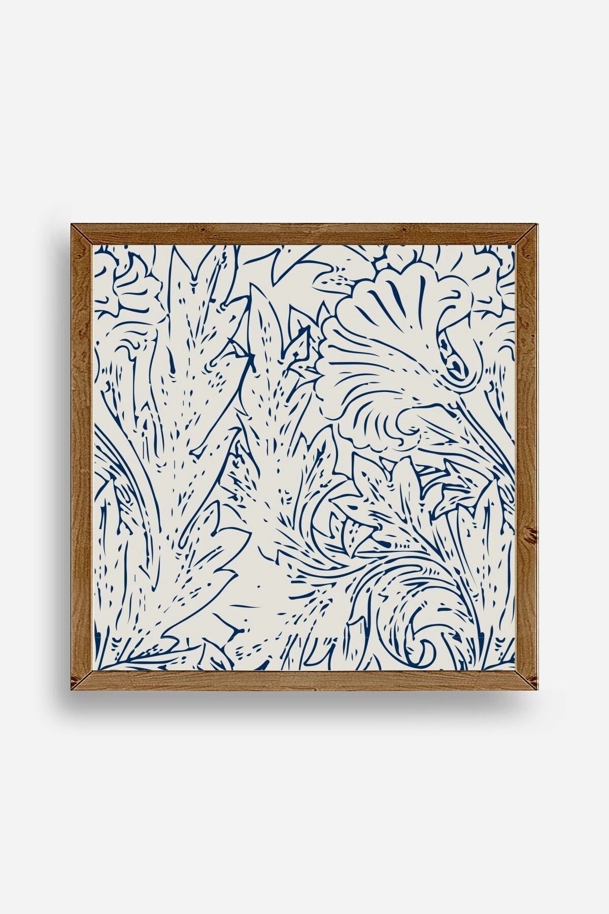 Yaprak Ahşap Çerçeveli Tablo 50 x 50