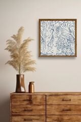 Yaprak Ahşap Çerçeveli Tablo 50 x 50