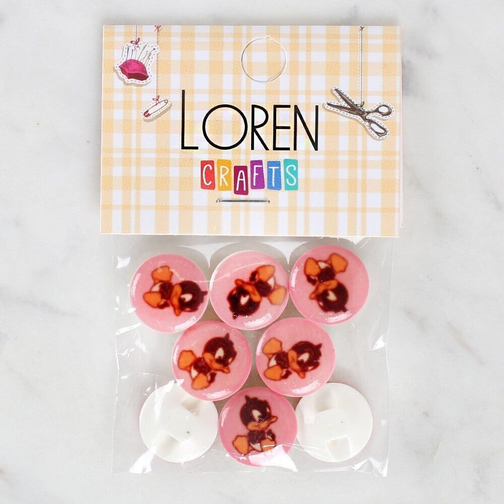 Loren Crafts 8'li Ördek Düğme - 1208