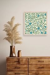 Çiçek Ahşap Çerçeveli Tablo 50 x 50