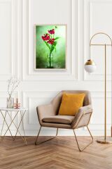 Çiçekler Ahşap Çerçeveli Tablo 30 x 42