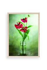 Çiçekler Ahşap Çerçeveli Tablo 50 x 70