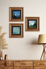 Van Gogh 3 lü Set Çerçeveli Taş Tablo 20 cm
