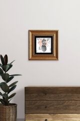 Ananas Çerçeveli Taş Tablo 20 cm