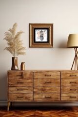 Ananas Çerçeveli Taş Tablo 20 cm