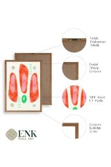 Düşündüren Şekiller Üçlü Ahşap Çerçeveli Tablo 50 x 70