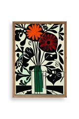 Çiçek Ahşap Çerçeveli Tablo 30 x 42