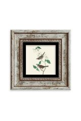 Kuşlar ve Ağaç Çerçeveli Taş Tablo 20 cm