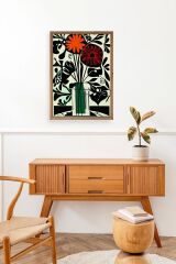 Çiçek Ahşap Çerçeveli Tablo 30 x 42