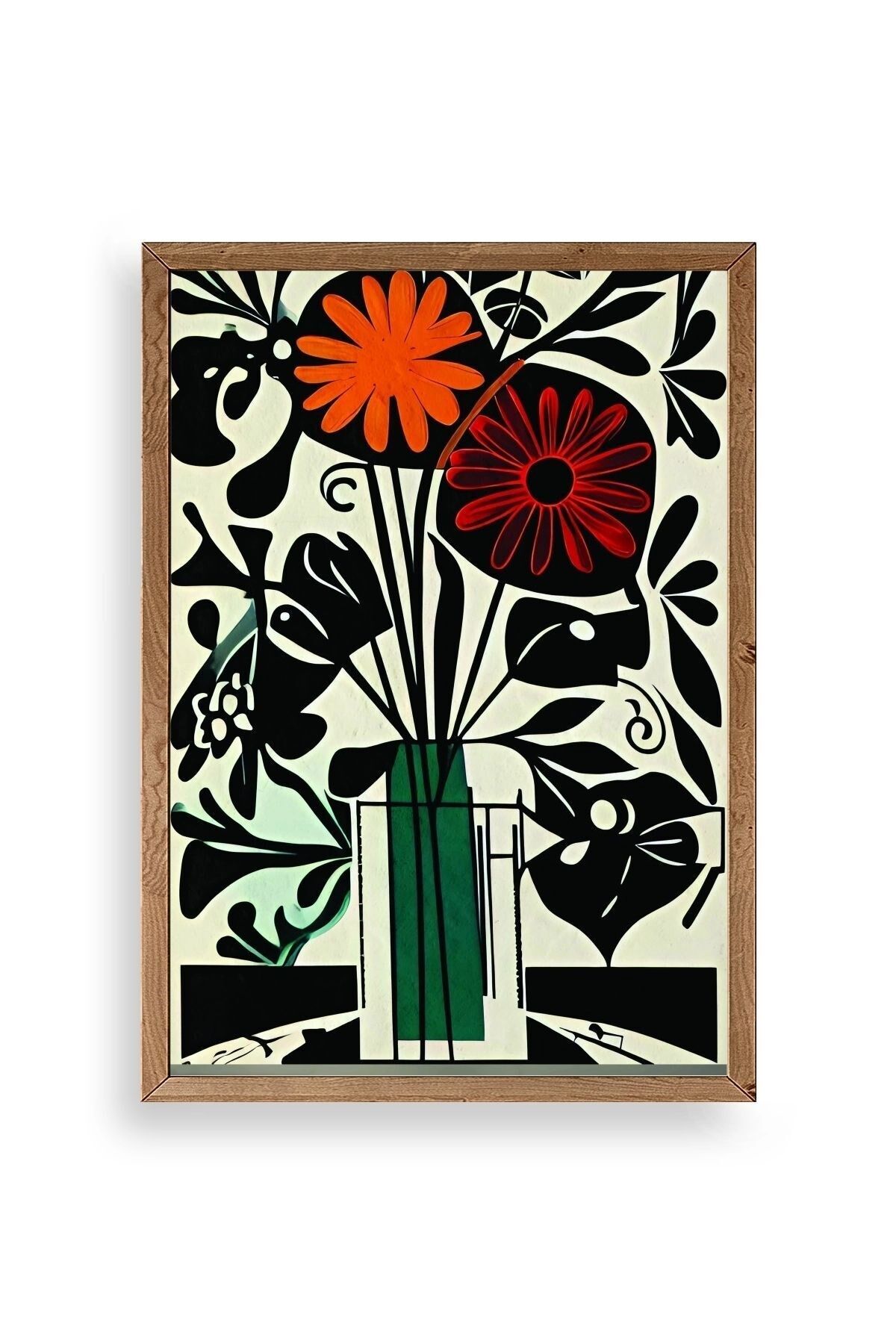 Çiçek Ahşap Çerçeveli Tablo 23 x 30