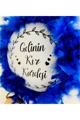 Kişiye Özel Tüylü Kına Gecesi Tefi,gelinin Kız Kardeşi Kına Tefi (28 CM)