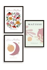 Matisse Üçlü Ahşap Çerçeveli Tablo 40 x 60