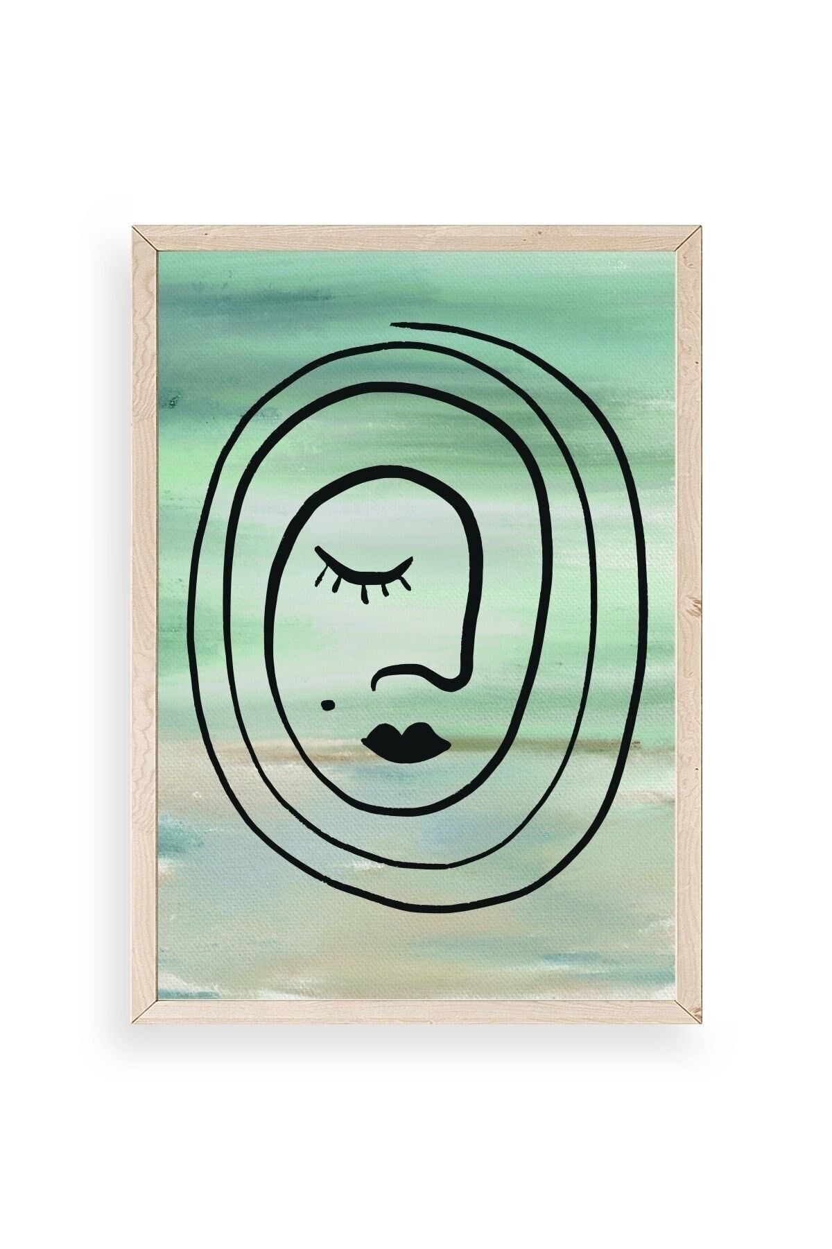 Soyut Ahşap Çerçeveli Tablo 30 x 42