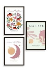 Matisse Üçlü Ahşap Çerçeveli Tablo 30 x 40