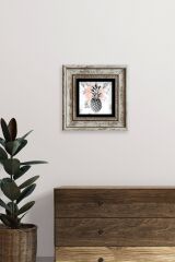 Ananas Çerçeveli Taş Tablo 20 cm