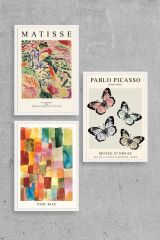 Matisse Üçlü Ahşap Çerçeveli Tablo 30 x 40