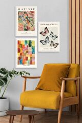 Matisse Üçlü Ahşap Çerçeveli Tablo 30 x 40