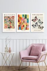 Matisse Üçlü Ahşap Çerçeveli Tablo 23 x 30