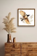 Kuş Ahşap Çerçeveli Tablo 23 x 23