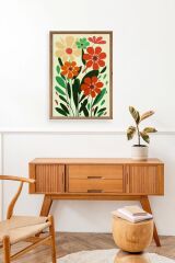 Çiçek Ahşap Çerçeveli Tablo 23 x 30