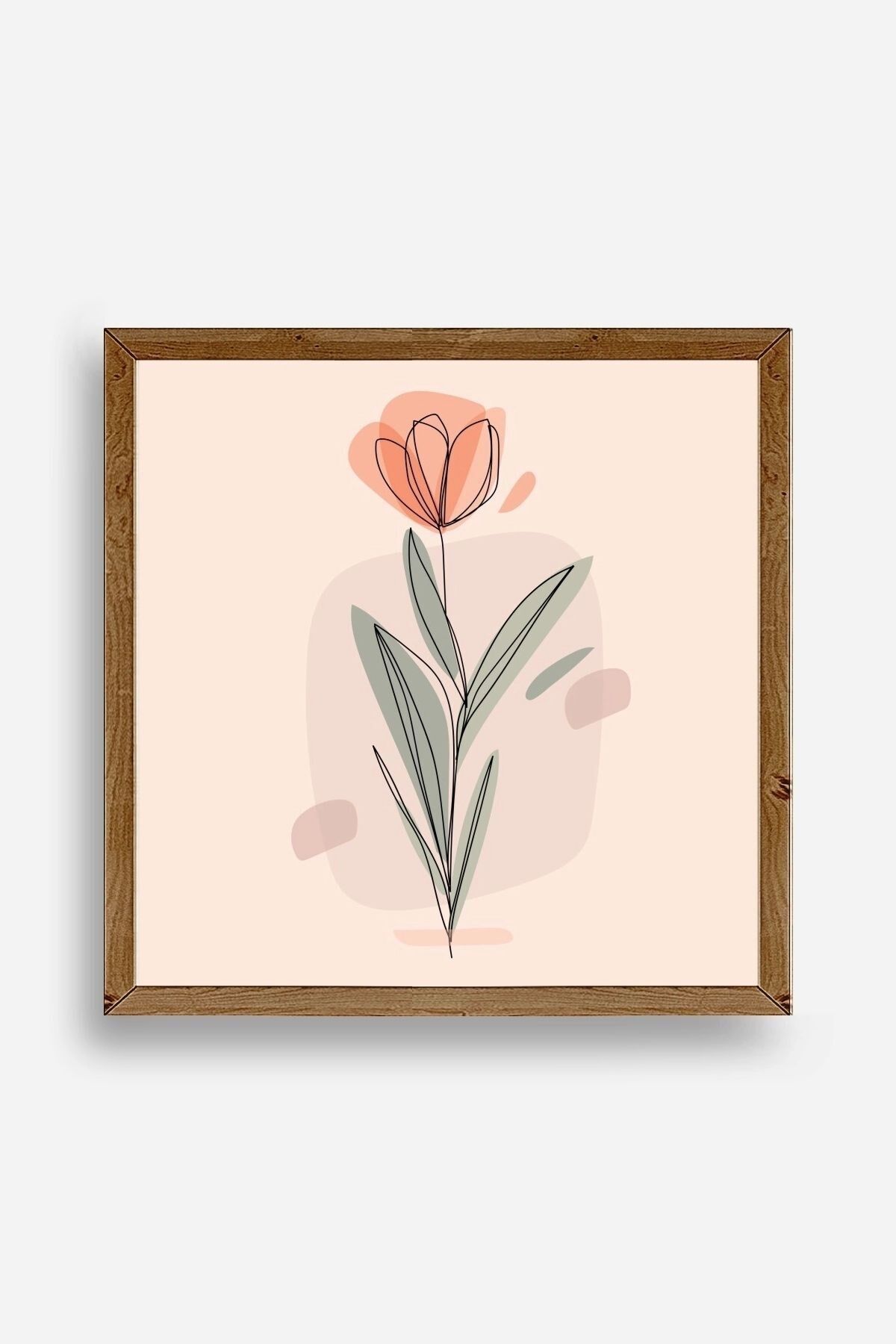 Çiçek Ahşap Çerçeveli Tablo 23 x 23