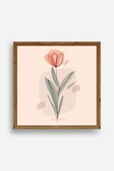 Çiçek Ahşap Çerçeveli Tablo 23 x 23
