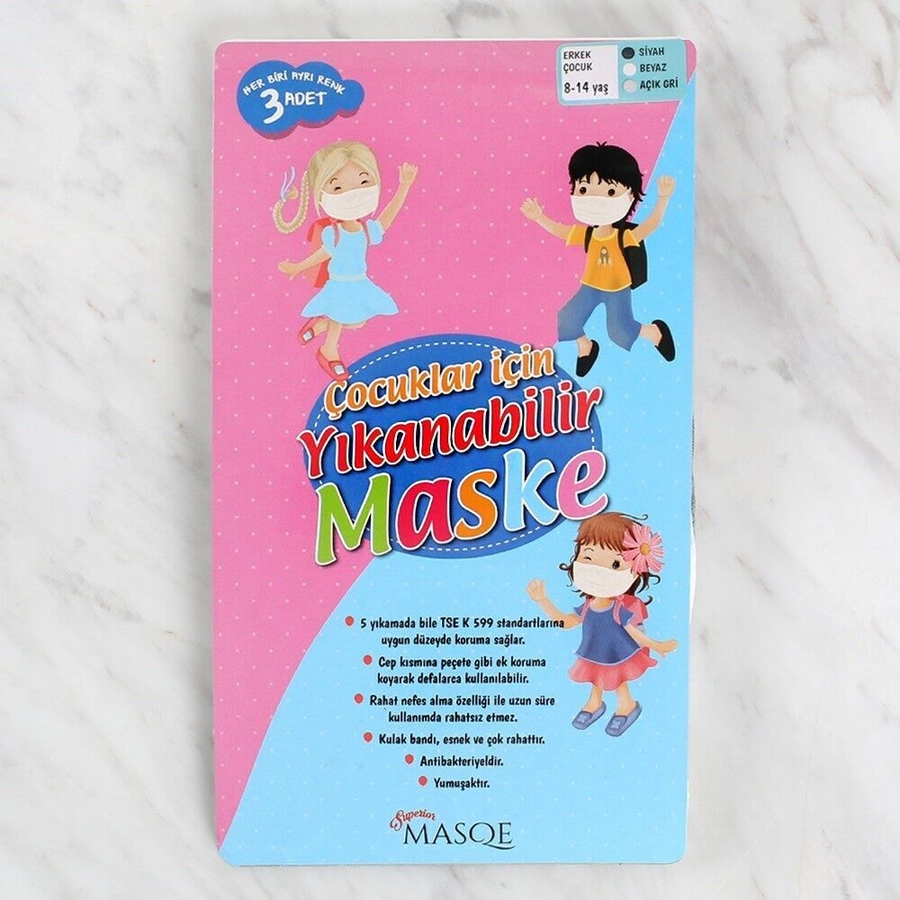 Loren Erkek Çocuklar için Yıkanabilir Maske 8 - 14