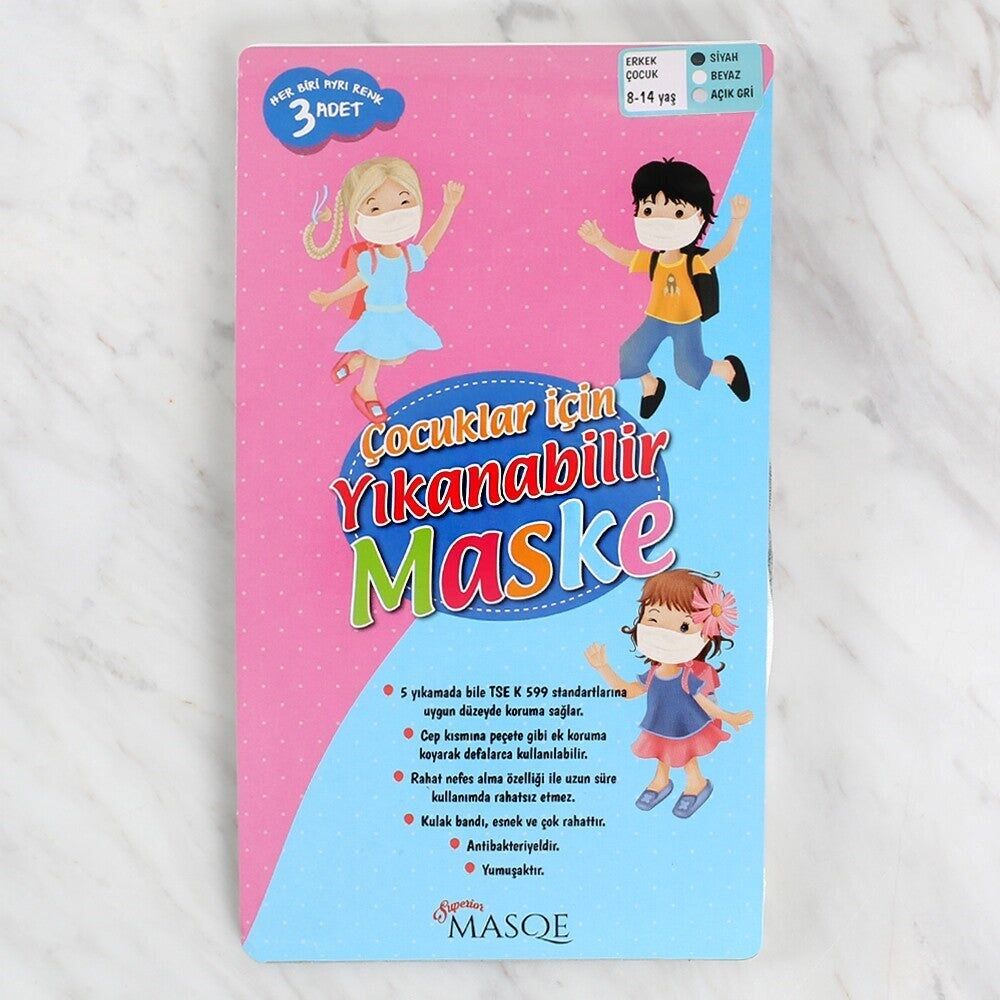 Loren Erkek Çocuklar için Yıkanabilir Maske 8 - 14