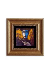 İki Ruh Hali Kadın Çerçeveli Taş Tablo 20 cm