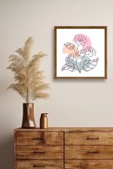 Çiçek Ahşap Çerçeveli Tablo 23 x 23