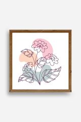 Çiçek Ahşap Çerçeveli Tablo 23 x 23