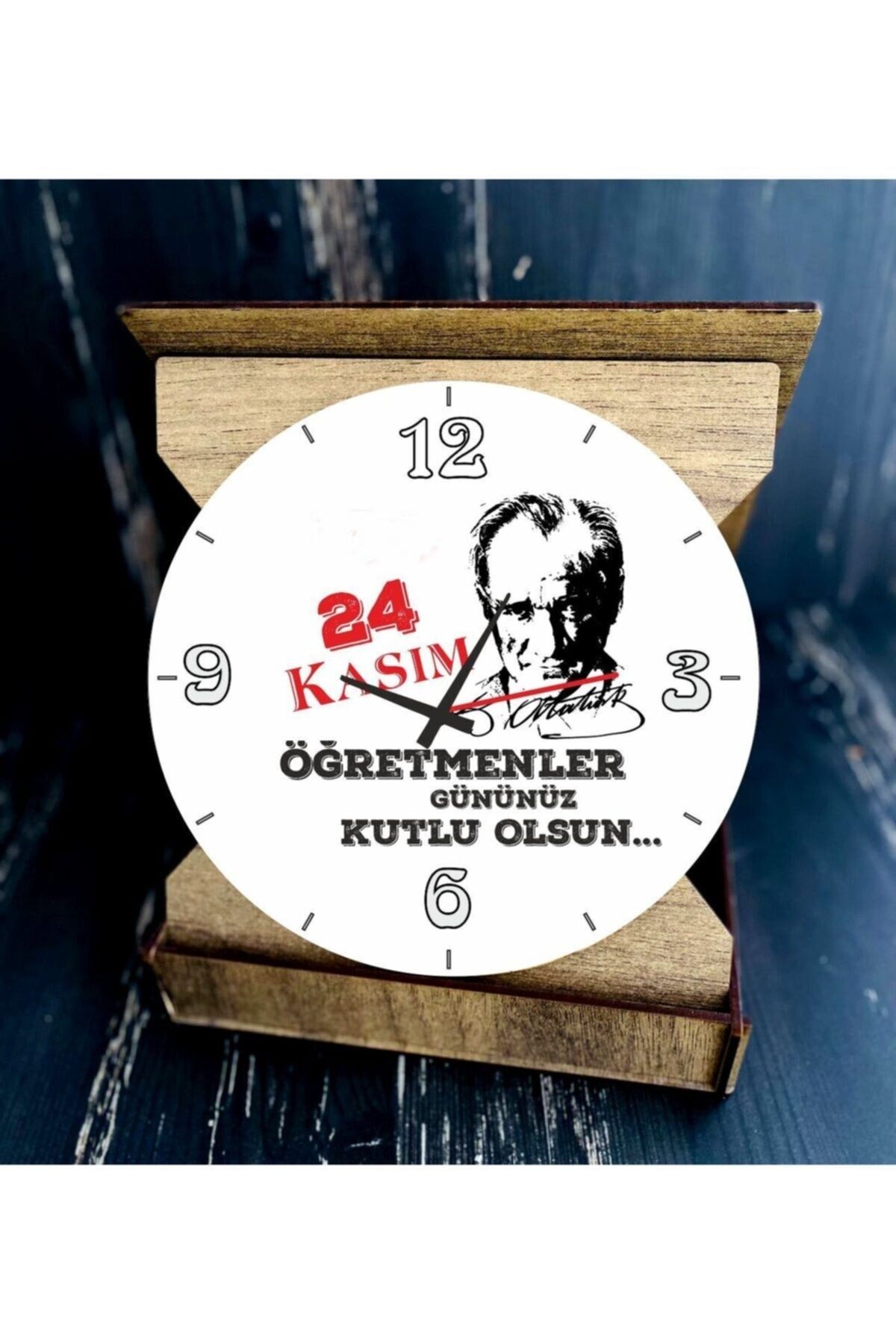 Öğretmenler Günü I Atatürk Silüeti Masa Saati