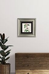 Yapraklar ve Kuş Çerçeveli Taş Tablo 20 cm