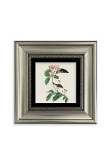 Yapraklar ve Kuş Çerçeveli Taş Tablo 20 cm