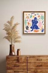 Kadın Ahşap Çerçeveli Tablo 23 x 23