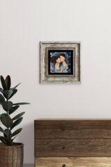 Sevgililer Çerçeveli Taş Tablo 20 cm
