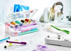 BUFFER® Çift Taraflı Bölmeli Hobi Dikiş Kutusu Ardunio Malzeme Kutusu