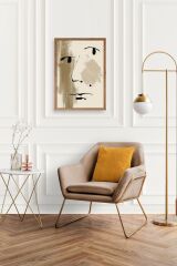 Soyut Yüz Ahşap Çerçeveli Tablo 17 x 23