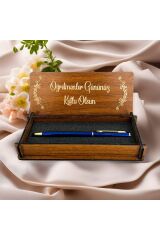 Öğretmenler Günü Tasarımlı Metal Kalem ve Ahşap Kutu