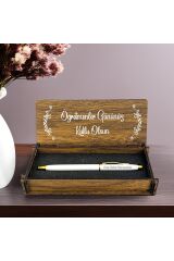 Öğretmenler Günü Kişiye Özel Kalem ve Ahşap Kutu