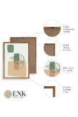Çiçek Desenli Üçlü Ahşap Çerçeveli Tablo 17 x 23