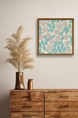 Çiçek Ahşap Çerçeveli Tablo 50 x 50