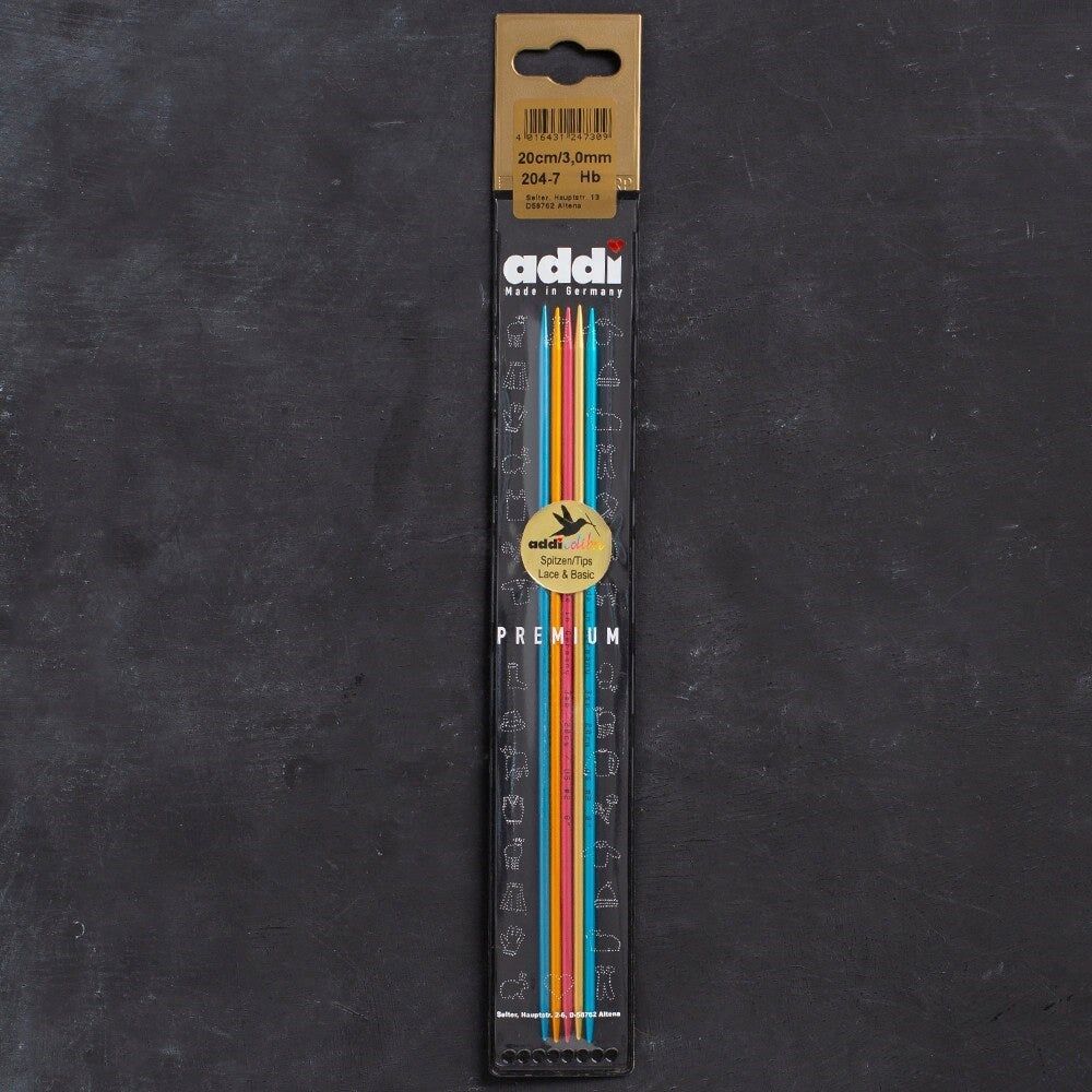 Addi Colibri 3mm 20cm Renkli Çorap Şişi - 204-7