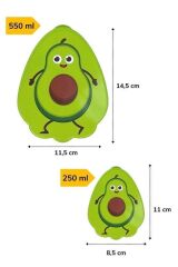 BUFFER® 2'li İç İçe Geçebilen Avokado Model Saklama ve Beslenme Kabı Seti (550 ml + 250 ml)