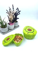 BUFFER® 2'li İç İçe Geçebilen Avokado Model Saklama ve Beslenme Kabı Seti (550 ml + 250 ml)