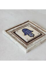 Nazar Duası Çerçeveli Taş Tablo , Çerçeveli Taş Duvar Dekoru 20 cm