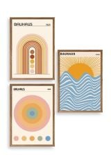 Bauhaus Üçlü Ahşap Çerçeveli Tablo 23 x 30