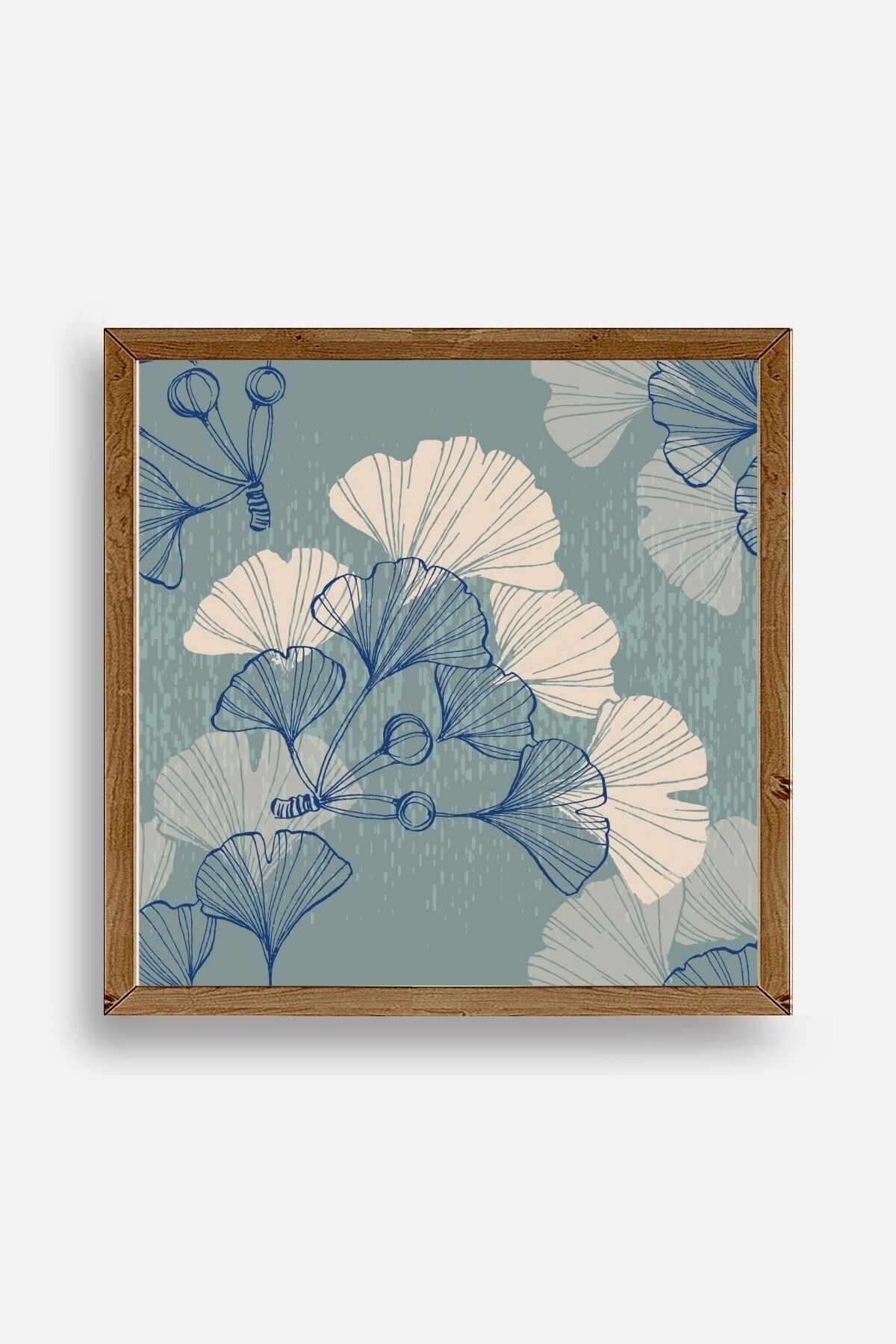 Çiçek Ahşap Çerçeveli Tablo 50 x 50