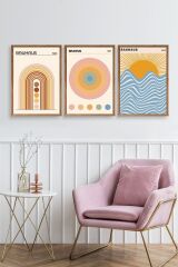 Bauhaus Üçlü Ahşap Çerçeveli Tablo 23 x 30